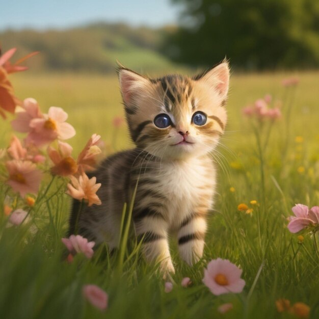 bellissimo sfondo di gatto cartone animato