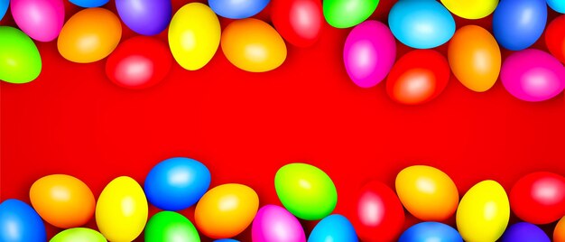 Bellissimo sfondo di Pasqua con illustrazione 3d di uova di Pasqua colorate