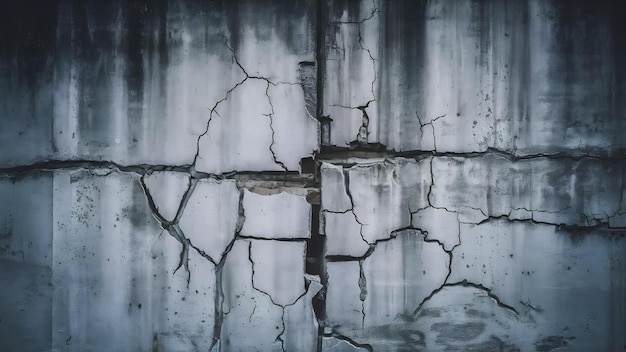 Bellissimo sfondo di un muro di cemento grigio con crepe
