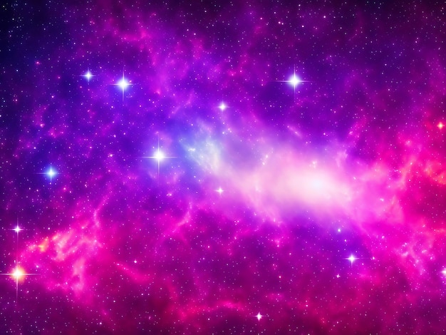 Bellissimo sfondo galattico con polvere di stelle del cosmo nebulosa e stelle brillanti nell'universo