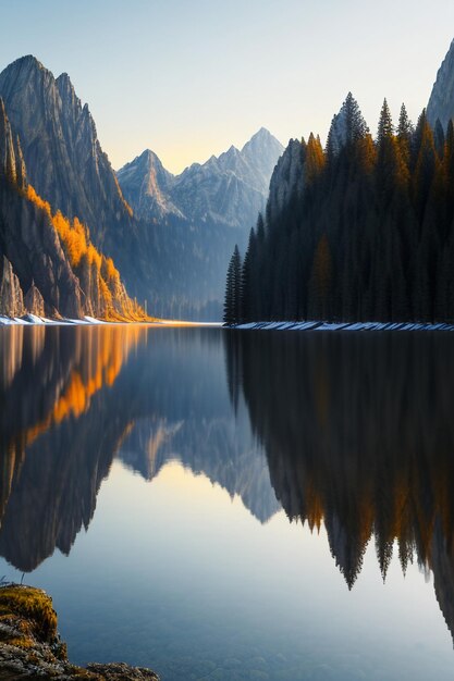 Bellissimo sfondo per la fotografia di paesaggio, picchi, lago, canyon, cielo, nuvole bianche