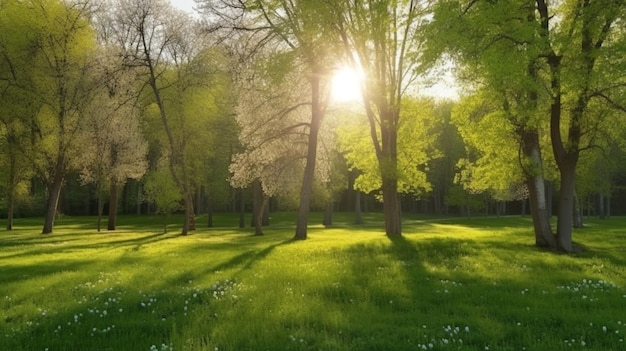 Bellissimo sfondo primaverile Vista del parco naturale