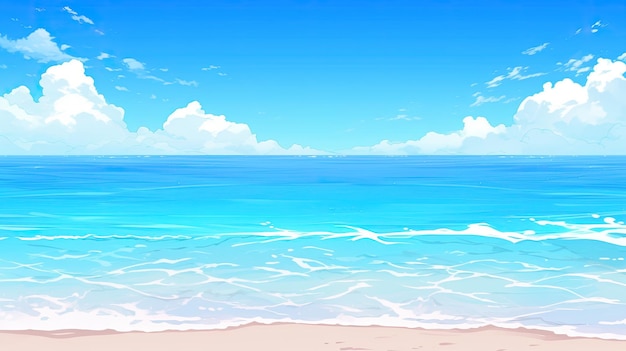 Bellissimo sfondo spiaggia con cielo blu e nuvole bianche