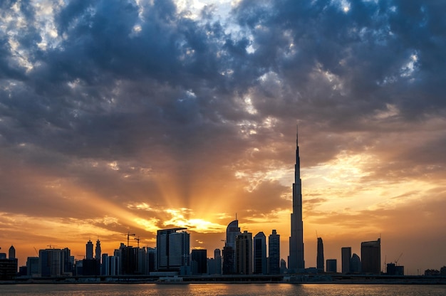 Bellissimo skyline del centro di dubai Dubai Emirati Arabi Uniti