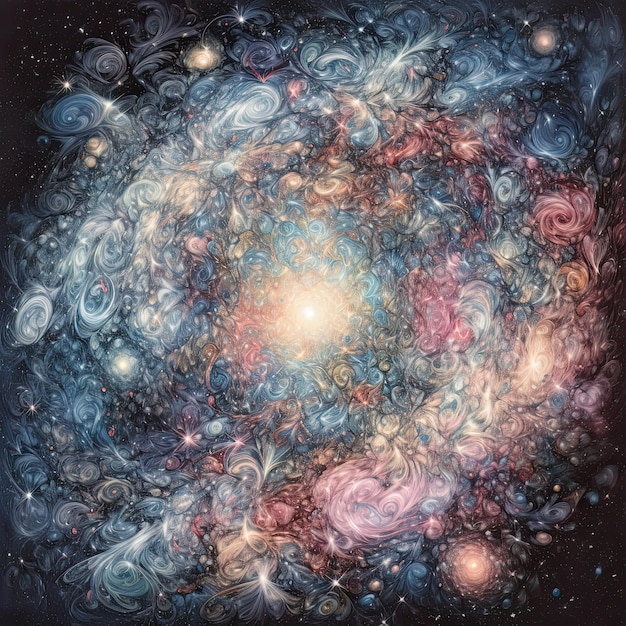 Bellissimo spazio astratto universo galassia banner di sfondo IA generativa