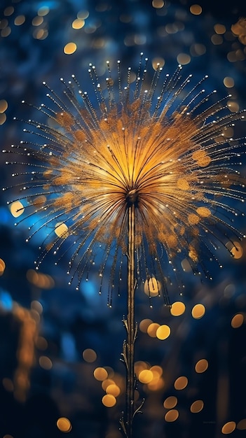 Bellissimo spettacolo di fuochi d'artificio con paesaggio cittadino di notte per la celebrazione di un buon anno nuovo