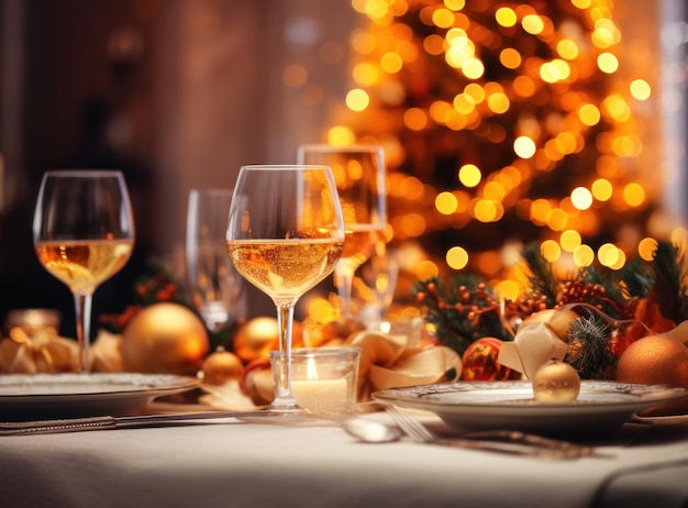 Bellissimo tavolo di Natale per la cena natalizia