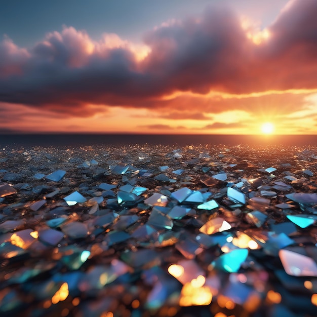 bellissimo tramonto sul mare cristalli d'acqua bellissimo tramunto sul mare