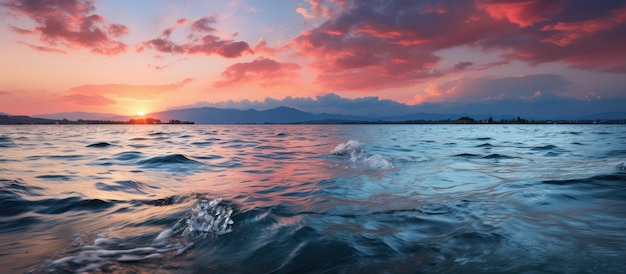 Bellissimo tramonto sul mare Vista panoramica sul mare