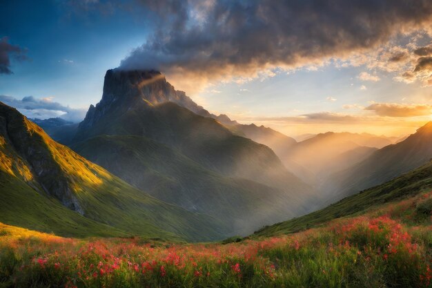 bellissimo tramonto sulle montagne bellissimo tramunto sulle montagne