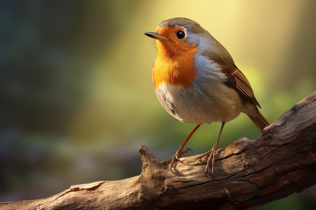 Bellissimo uccello pettirosso europeo