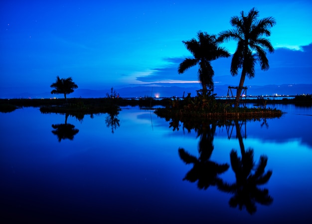 Bello cielo blu ad una spiaggia nei tropici