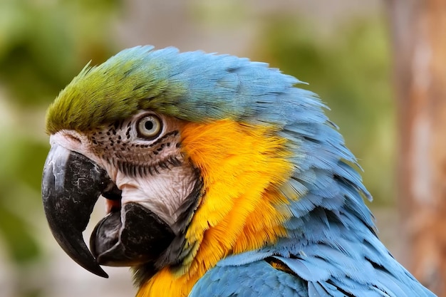 Bello colpo del primo piano dell'uccello dell'ara