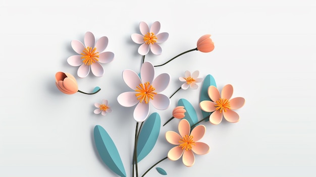 Bello fondo floreale del taglio della carta 3d