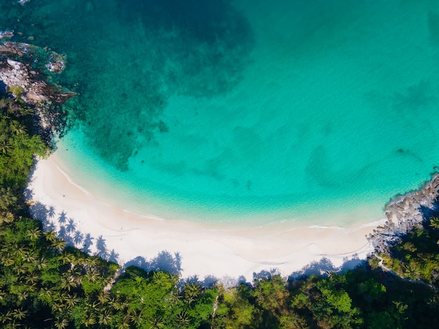 Bello mare Tailandia della natura di vista aerea di vista superiore della spiaggia di sabbia del mare