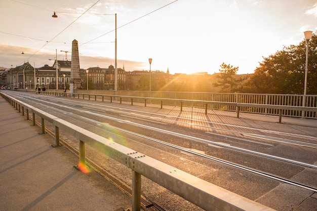 Bello ponte di Berna al tramonto, Svizzera