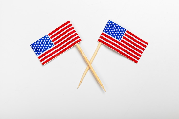 Photo bendera amerika serikat terisolasi