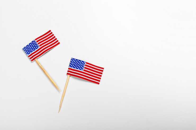 Photo bendera amerika serikat terisolasi