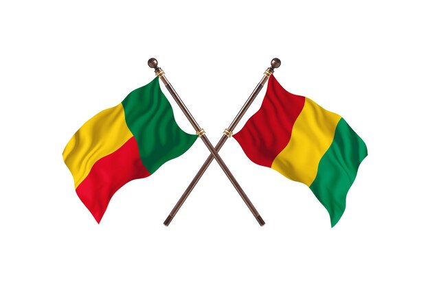 Benin contro Guinea-Bissau due paesi bandiere sfondo