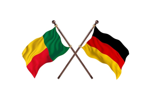 Benin contro la Germania due bandiere di paesi Background