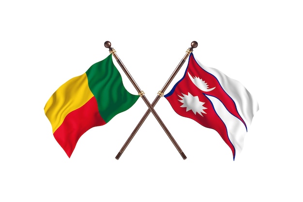 Benin contro Nepal due paesi bandiere sfondo