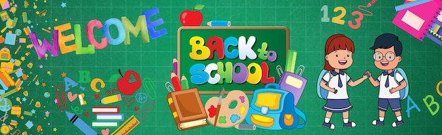 Benvenuto a scuola Web Banner Template
