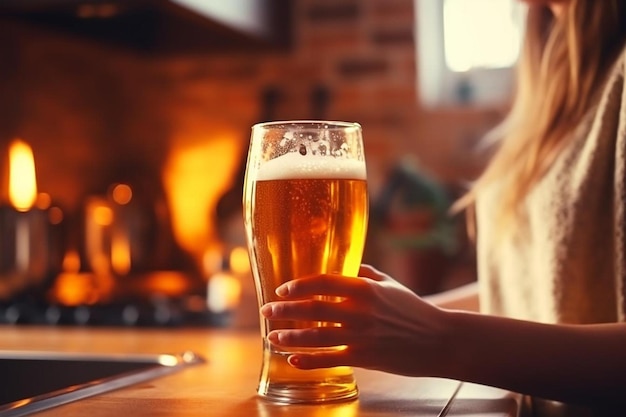 bere birra mentre si cucina in cucina