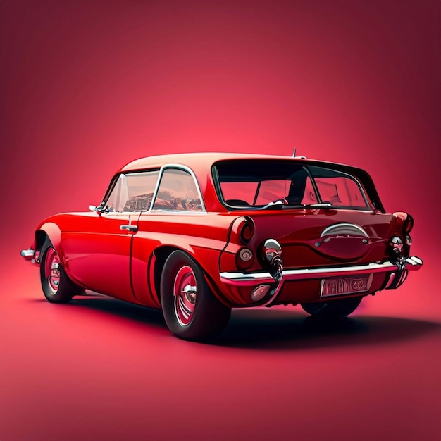 Berlina di automobile rossa di vettore realistico con vista isometrica e ombra