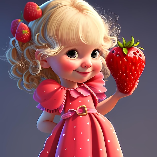 Berry Beauties Piccole ragazze con i capelli biondi Logo abbracciando la fragola