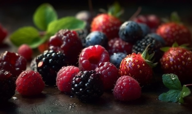 Berry Fruit Vegetarian Diet Vitamin Vegan Organic Healthy Food Foto realistica Scheda digitale