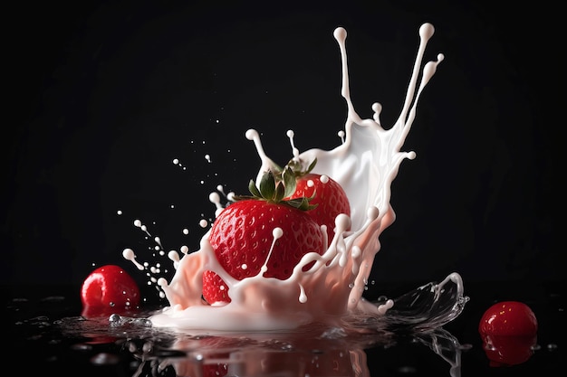 Berry milk splash Genera AI