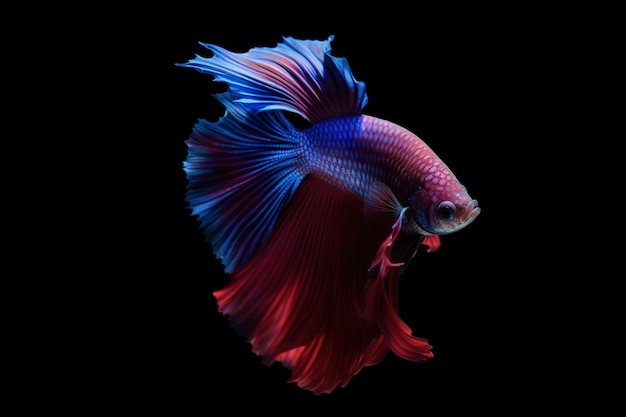 Betta pesce su sfondo nero