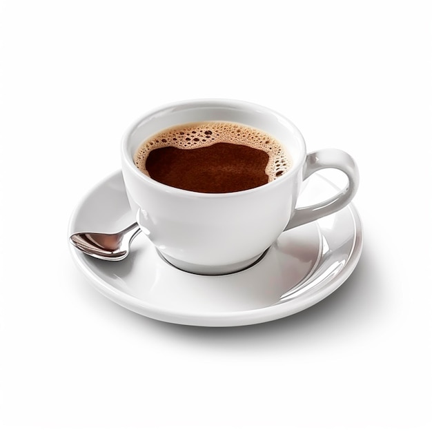 bevanda al caffè espresso servita in una tazza di porcellana bianca