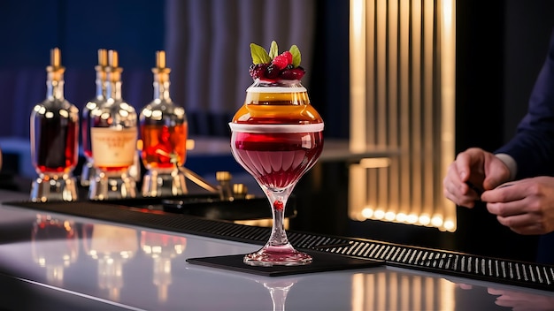 Bevanda alcolica su cocktail al bar