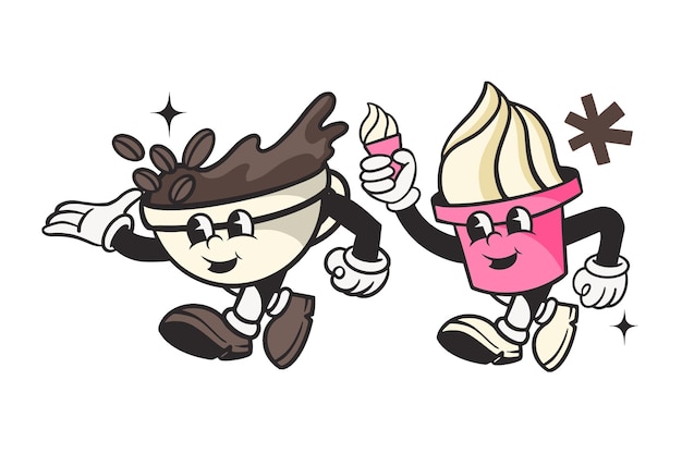Bevanda dessert png retro illustrazione sfondo trasparente