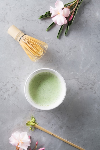 Bevanda e accessori per il tè matcha verde