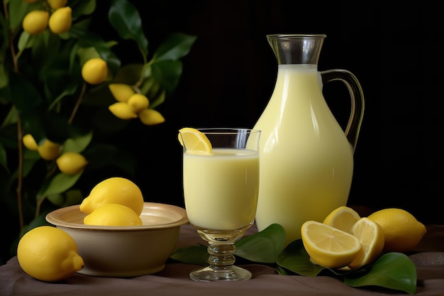 Bevanda italiana cremosa al limoncello