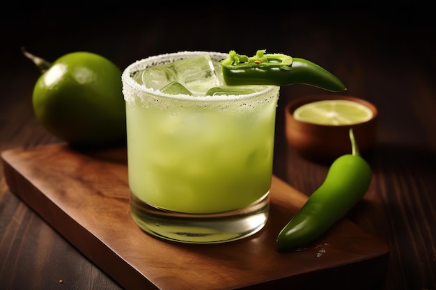 Bevanda messicana Margarita con jalapeno e cetriolo