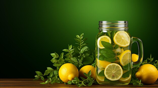 Bevanda naturale fresca con acqua infusa al limone