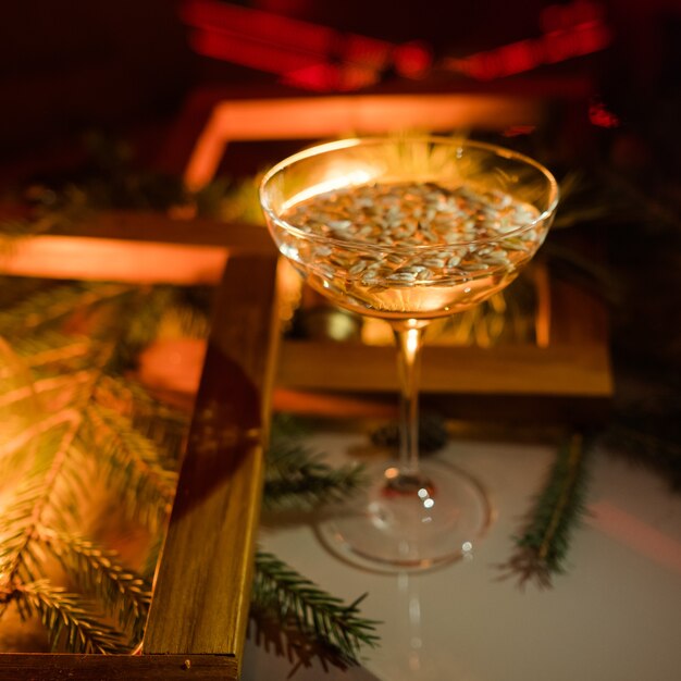 Bevande per feste natalizie in vetro di champagne Champagne