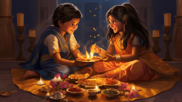 Bhai tika celebrazione festa del legame tra fratelli e dell'amore