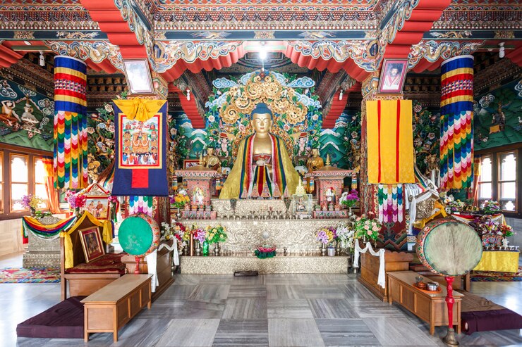 Photo bhutanese temple, bodhgaya