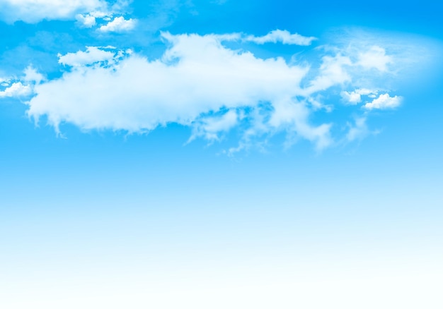 Bianche soffici nuvole nel cielo blu, sullo sfondo della natura.