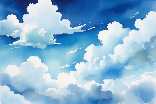 Bianco cielo e nuvole acquerello sfondo di consistenza