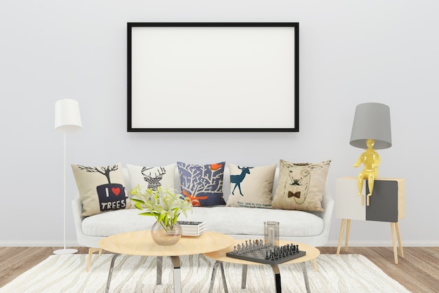 bianco divano colore cuscino soggiorno pavimento in legno sfondo lampada photo frame vaso
