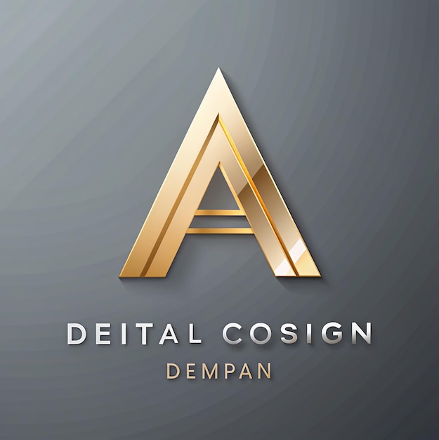 Bianco Oro Una lettera Logo Design Identità aziendale per l'azienda di progettazione digitale