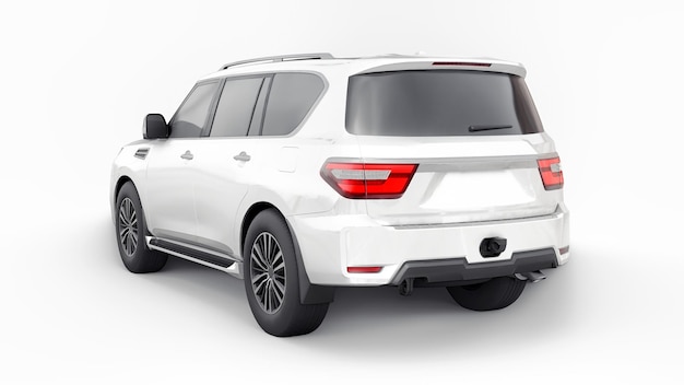 Bianco Premium Famiglia SUV auto isolata su sfondo bianco rendering 3d