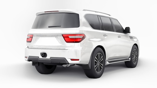 Bianco Premium Famiglia SUV auto isolata su sfondo bianco rendering 3d