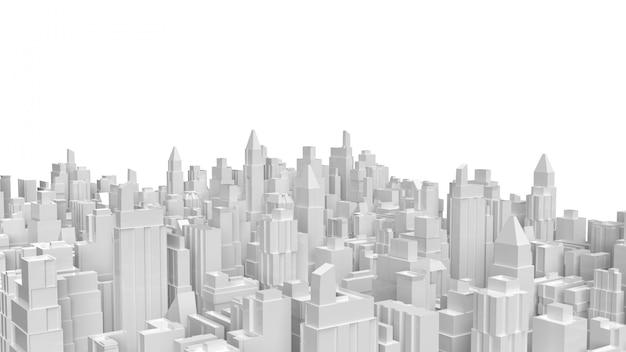 Bianco, rendering 3d città buildong