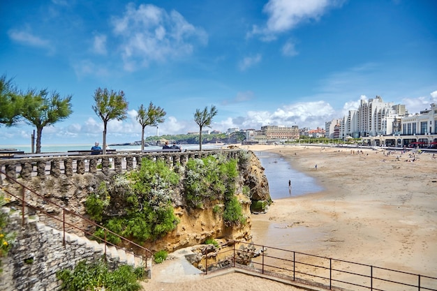 Biarritz Francia luogo di riposo una bellissima vista del golfo di Biscaglia costa atlantica paese basco